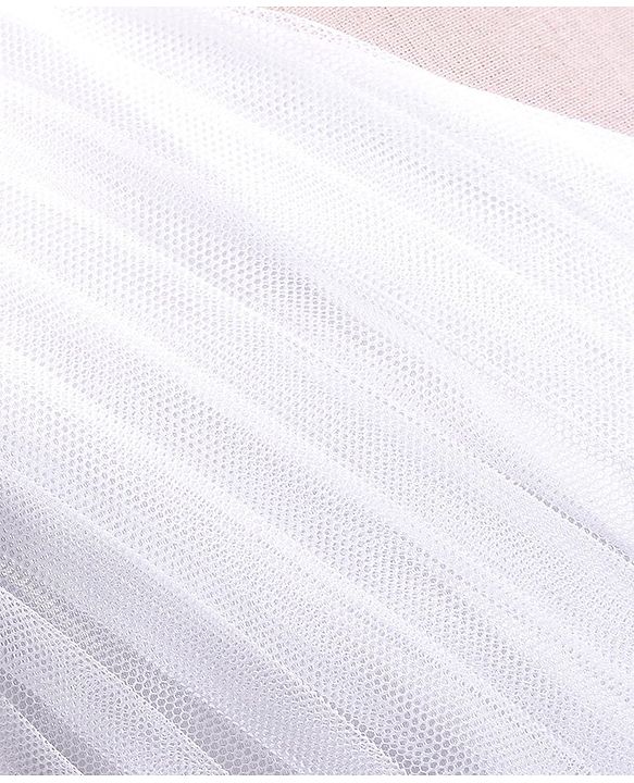 Babyhug Woven Sleeveless Fit and Flare Party Frock with Pleated Yoke & Floral Applique-Lavender & White