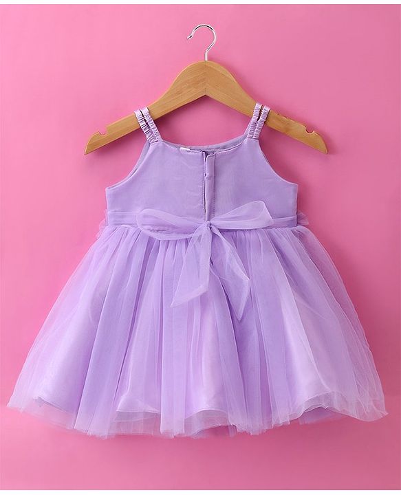 Babyhug Woven Sleeveless Singlet Sleeves  A Line Party Frock with Floral Applique -