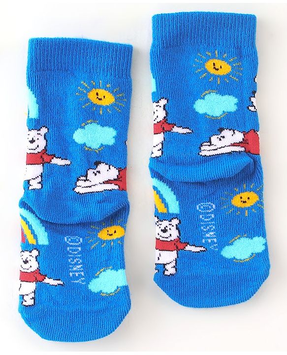 Cute Walk by Babyhug Cotton Disney Non Terry Anti-Bacterial Ankle Length Socks Winnie the Pooh Graphics Pack of 3- Multicolor