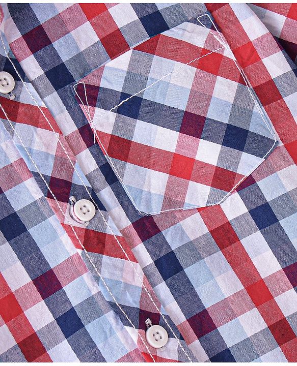 Babyhug 100% Cotton Woven Full Sleeves Checked Shirt - Multicolour