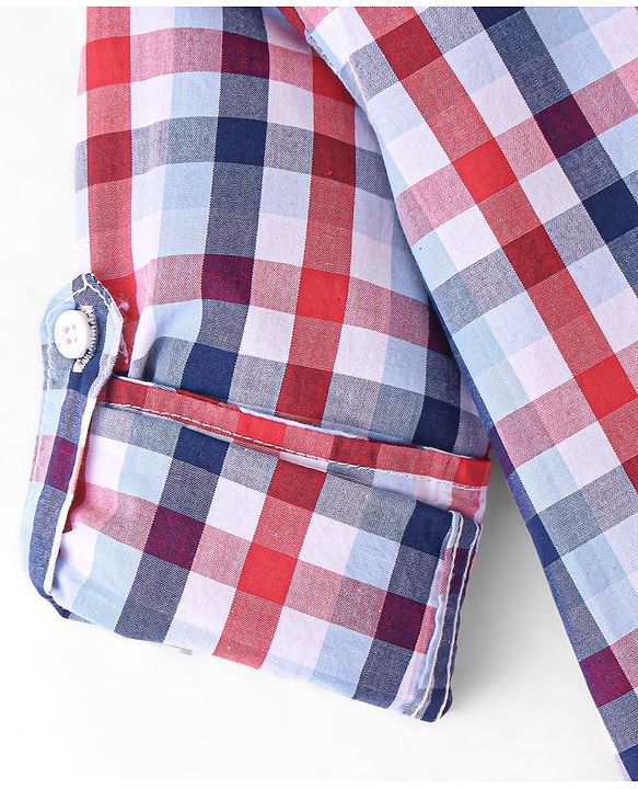 Babyhug 100% Cotton Woven Full Sleeves Checked Shirt - Multicolour