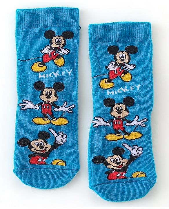 Cute Walk by Babyhug Disney Non Terry Anti-Bacterial Ankle Length Mickey Mouse Graphics Pack of 3- Multicolor