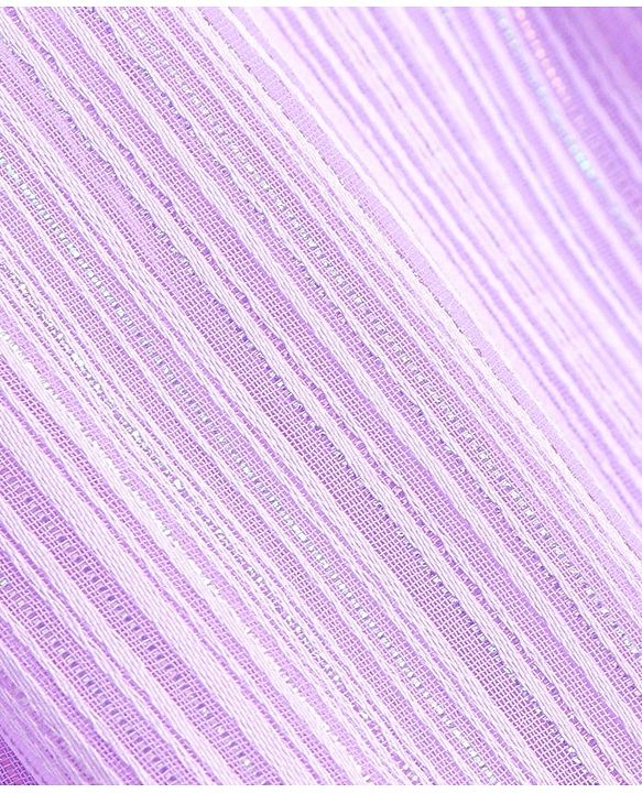 Babyhug Woven Sleeveless Party Gown with Bow Applique & Stripe Design-Lavender