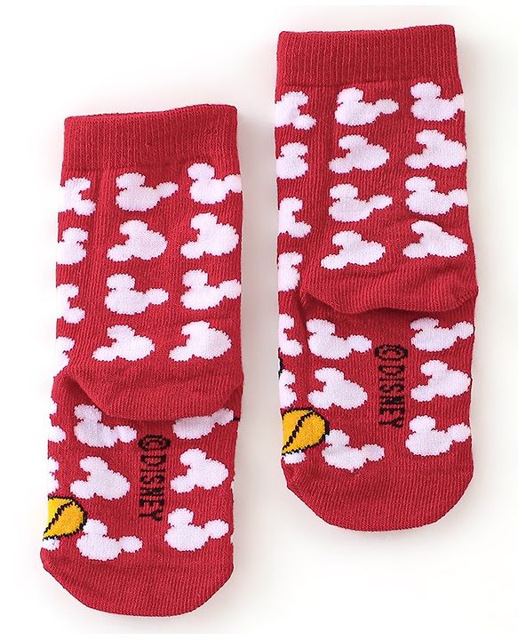 Cute Walk by Babyhug Disney   Anti-Bacterial Ankle Length Mickey Mouse Graphics Pack of 3- Blue & Red