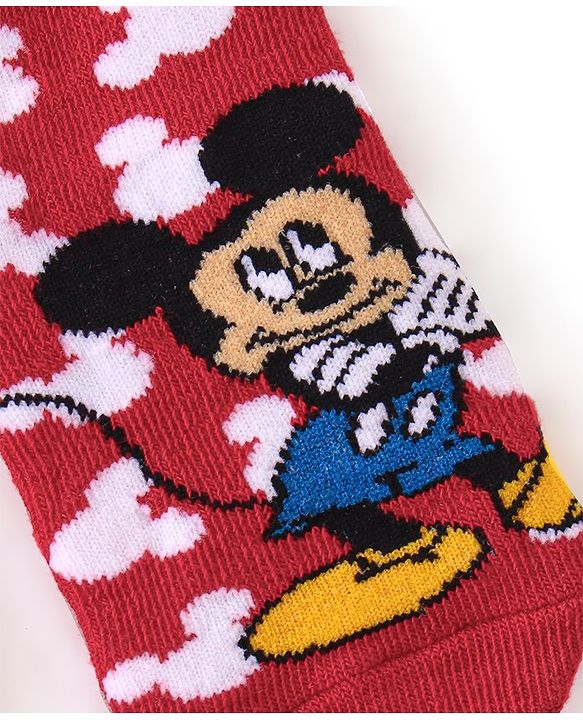 Cute Walk by Babyhug Disney   Anti-Bacterial Ankle Length Mickey Mouse Graphics Pack of 3- Blue & Red