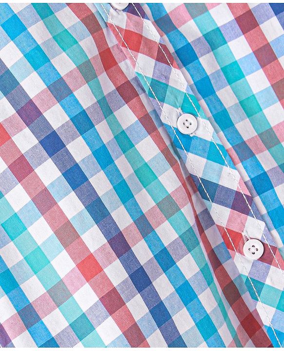 Babyhug 100% Cotton Woven Full Sleeves Checked Shirt - Multicolour