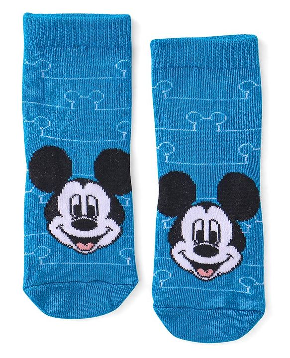 Cute Walk by Babyhug Disney Ankle Length Anti-Bacterial Mickey Mouse Graphics Socks Pack of 3 - Multicolour