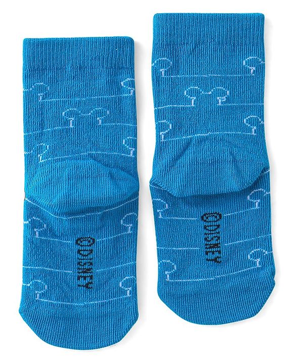 Cute Walk by Babyhug Disney Ankle Length Anti-Bacterial Mickey Mouse Graphics Socks Pack of 3 - Multicolour