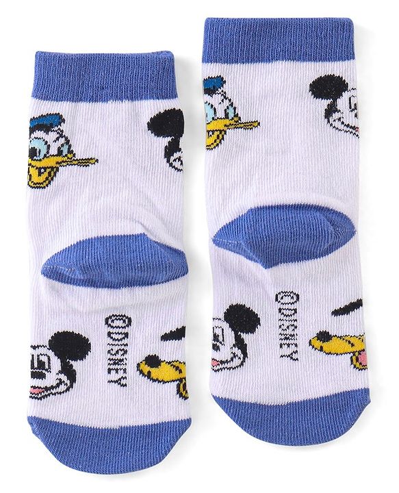 Cute Walk by Babyhug Disney Ankle Length Anti-Bacterial Mickey Mouse Graphics Socks Pack of 3 - Multicolour