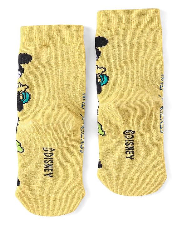 Cute Walk by Babyhug Disney Ankle Length Anti-Bacterial Mickey Mouse Graphics Socks Pack of 3 - Multicolour