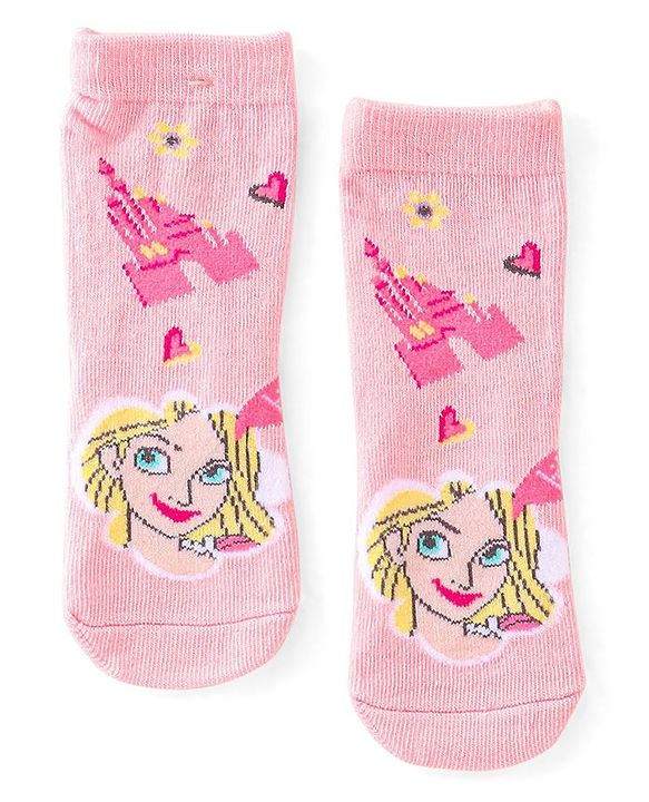 Cute Walk by Babyhug Disney Ankle Length Anti-Bacterial Princess Graphics Socks Pack of 3 - Multicolour