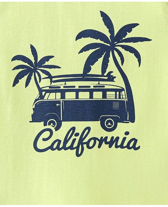 Babyhug Cotton Woven Half Sleeves Checked Shirt & California Print T-Shirt - Multicolor