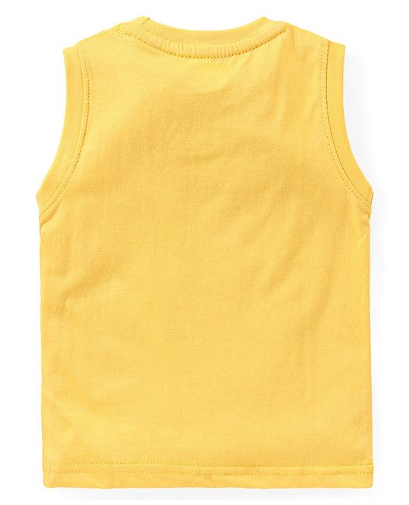 Babyhug Cotton Woven Half Sleeves Checked Shirt With Solid Sleeveless T-Shirt - Yellow