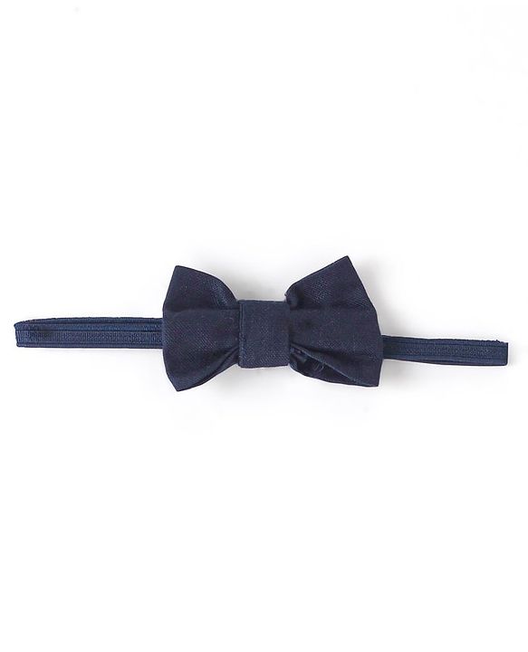 Babyhug 100% Cotton Woven Half Sleeves Regular Collar Checked Shirt with Bow - Blue