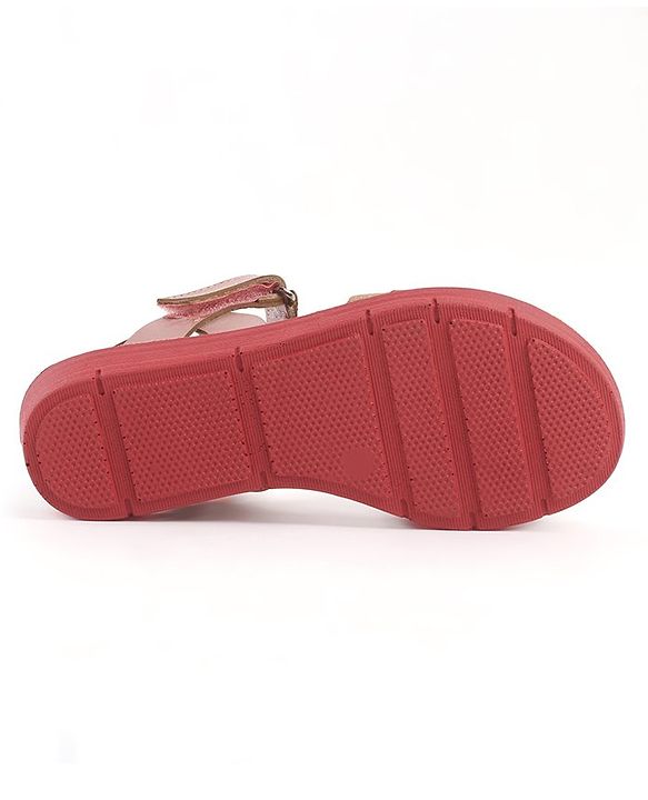 Pine Kids Sandals with Velcro Closure  -Red