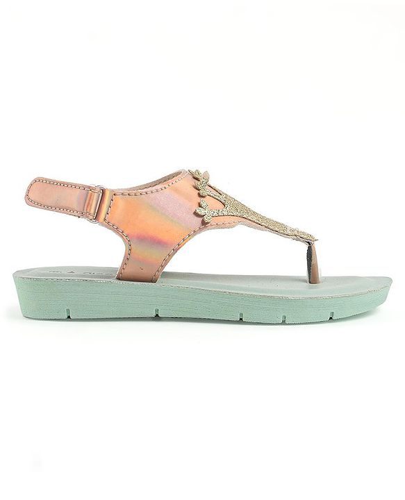 Pine Kids Sandals with Velcro Closure & Crown Detailing  - Blue
