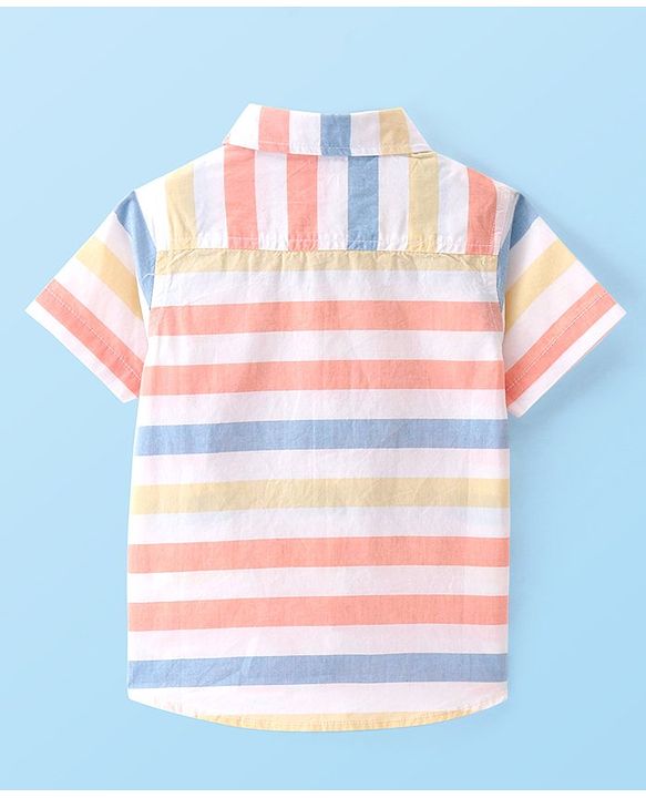 Babyhug Cotton Woven Half Sleeves Striped Shirt - Multicolor