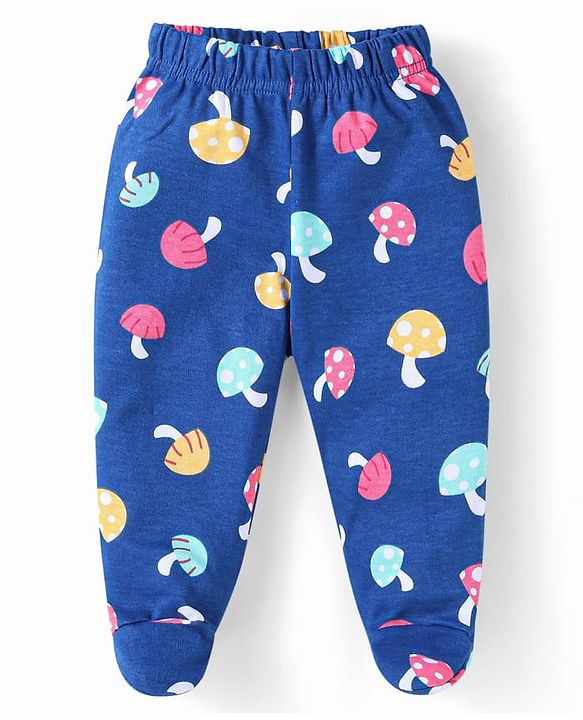 Babyhug Interlock Knit Heart & Polka Dot Printed Bootie Leggings Pack of 3 - Red Pink & Blue