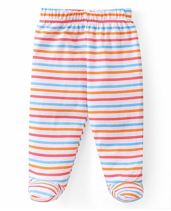 Babyhug Cotton Knit Bootie Leggings Vehicles Print Pack of 3 - Multicolor