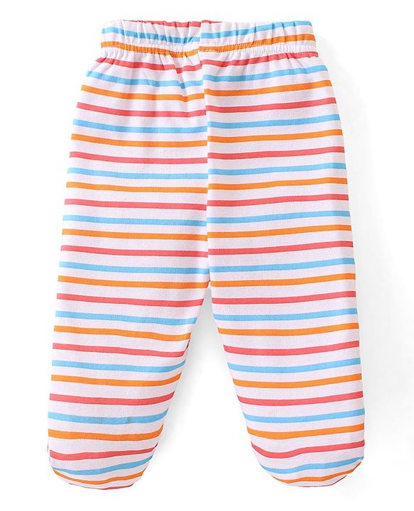 Babyhug Cotton Knit Bootie Leggings Vehicles Print Pack of 3 - Multicolor