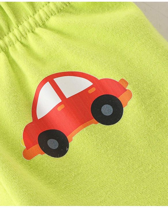 Babyhug Cotton Knit Bootie Leggings Vehicles Print Pack of 3 - Multicolor