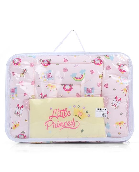 Babyhug 3 in 1 Baby Carry Nest Cum Sleeping Bag Little Princess Embroidery - Pink