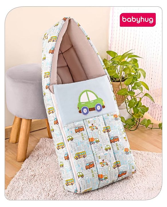 Babyhug 3 in 1 Baby Carry Nest Cum Sleeping Bag Little Princess Embroidery - Pink