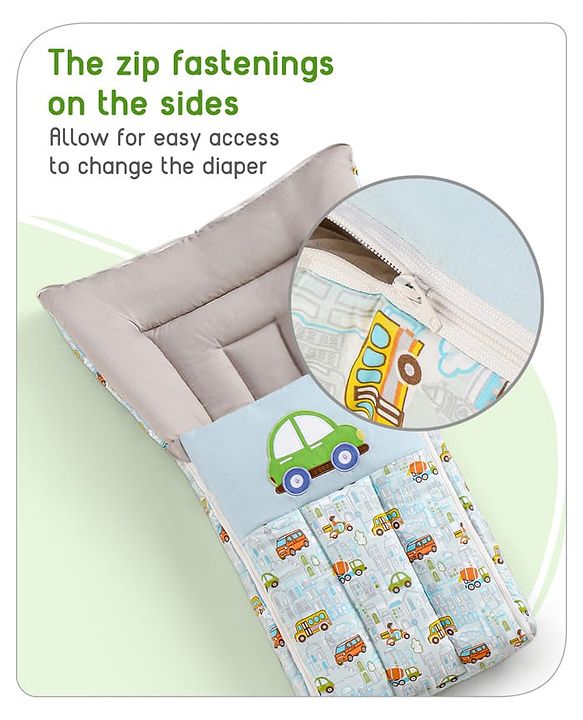 Babyhug 3 in 1 Baby Carry Nest Cum Sleeping Bag Little Princess Embroidery - Pink