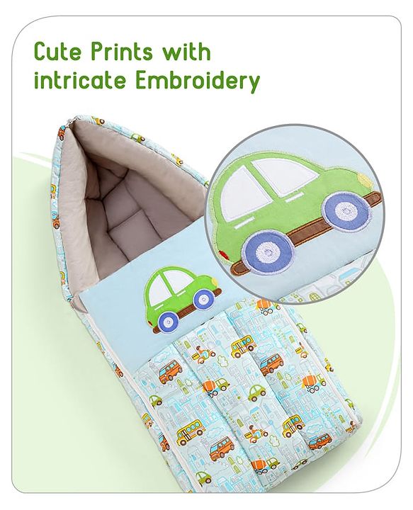 Babyhug 3 in 1 Baby Carry Nest Cum Sleeping Bag Little Princess Embroidery - Pink