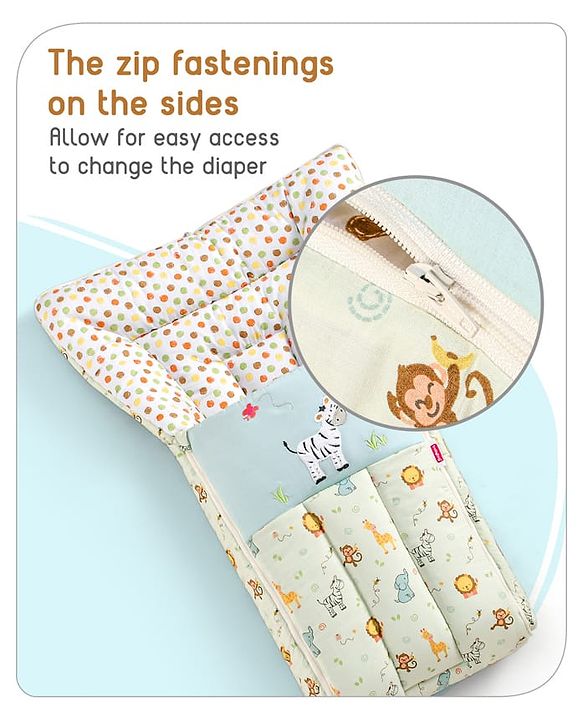 Babyhug 3 in 1 Baby Carry Nest Cum Sleeping Bag Little Princess Embroidery - Pink