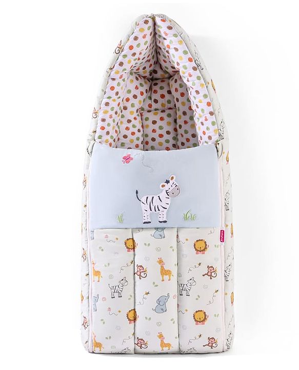 Babyhug 3 in 1 Baby Carry Nest Cum Sleeping Bag Little Princess Embroidery - Pink