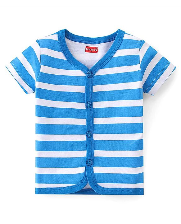 Babyhug 100% Cotton Knit Half Sleeves Front Open Vest Watermelon Print Pack of 3 - Multicolour