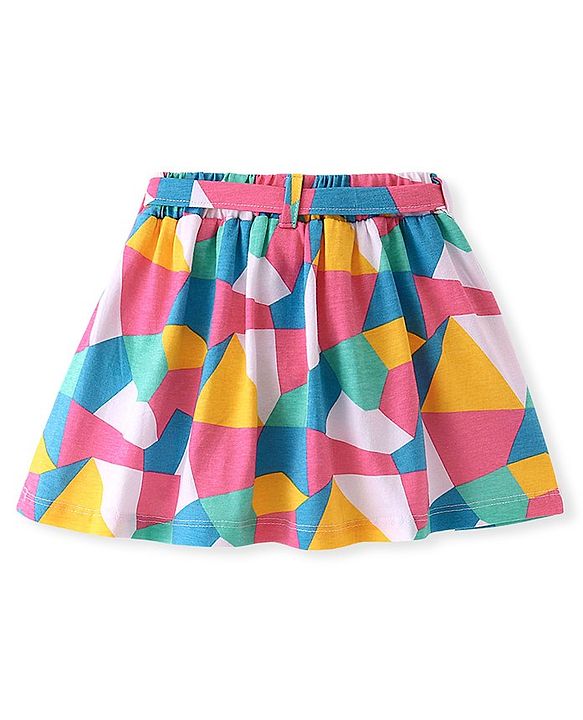 Babyhug Single Jersey Knit Mid Thigh Length Abstract Printed Skirt - Multicolour