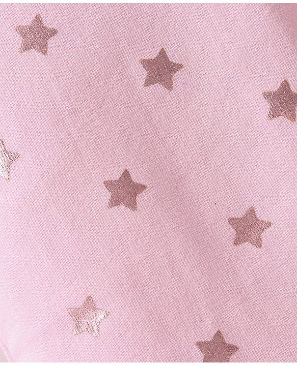 Babyhug Cotton Looper Knit Full Length  Jeggings Star Print -  Pink