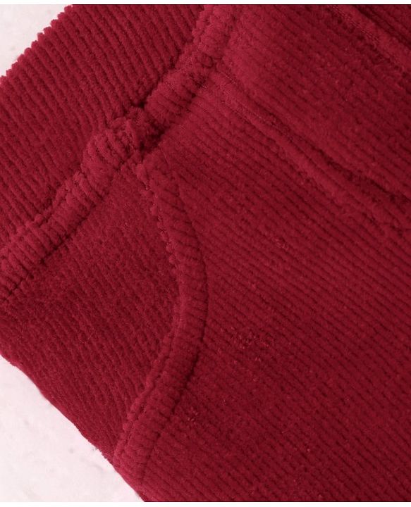 Babyhug Cotton Looper Knit Full Length Solid Jeggings - Red