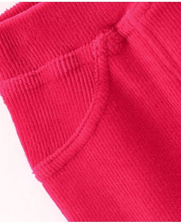 Babyhug Cotton Looper Knit Full Length Solid Jeggings - Fuchsia