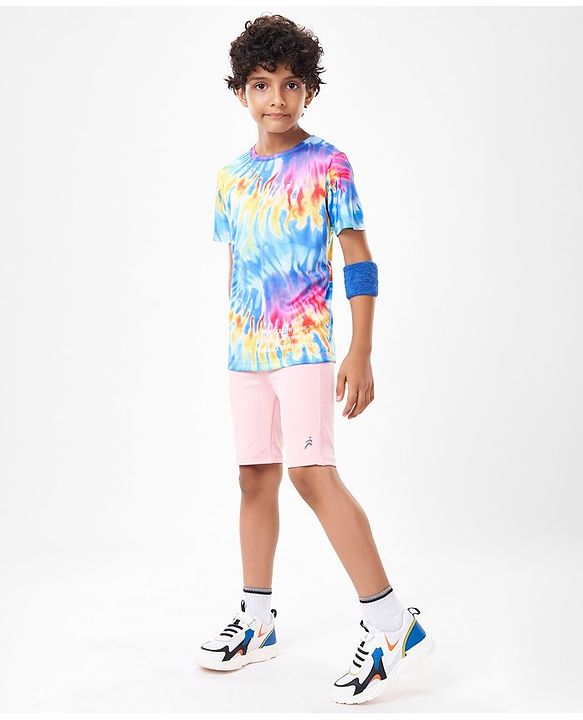 Pine Active Half Sleeves T-Shirt Tie & Die Pattern - Multicolour