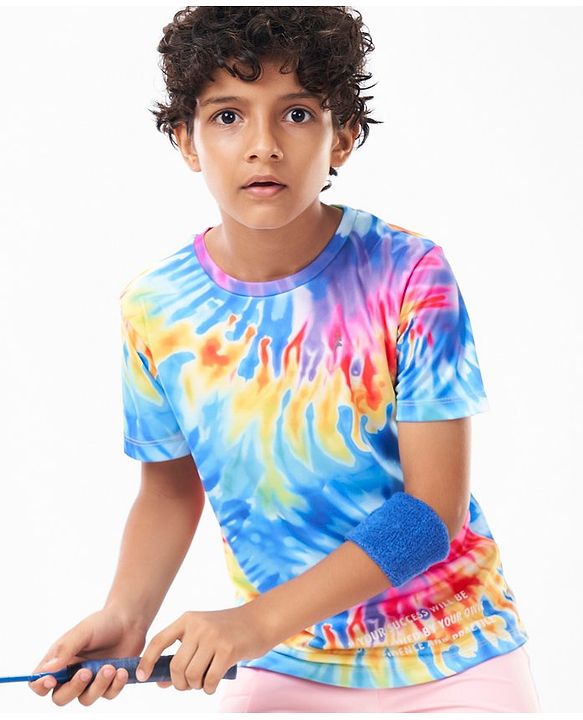 Pine Active Half Sleeves T-Shirt Tie & Die Pattern - Multicolour