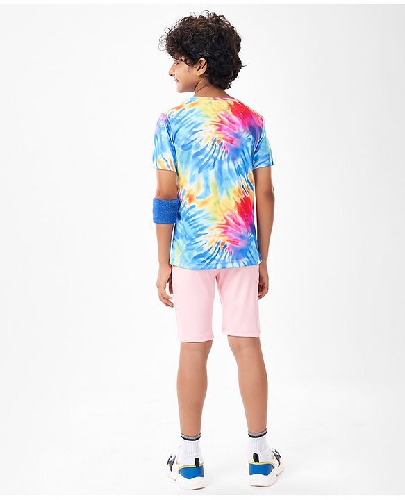 Pine Active Half Sleeves T-Shirt Tie & Die Pattern - Multicolour