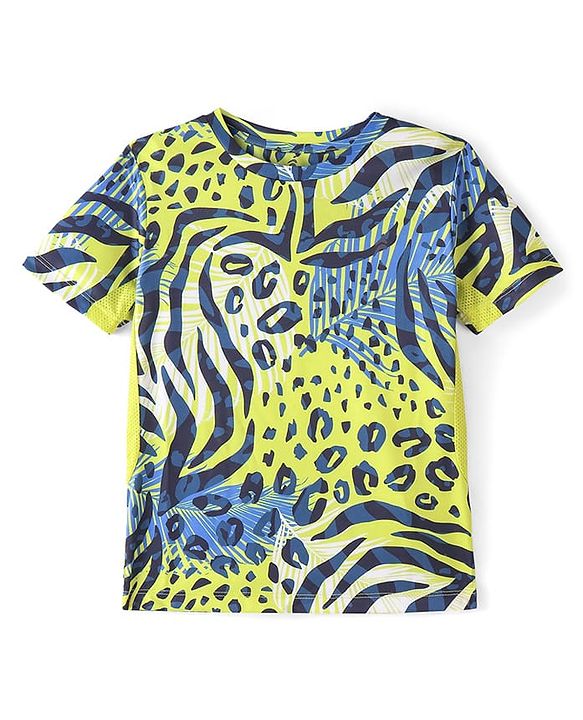 Pine Active Knit Half Sleeves High Stretch Printed T-Shirt - Multicolour