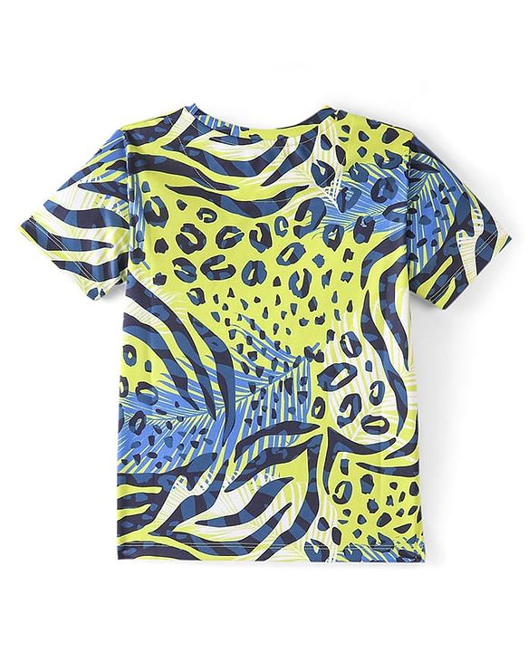Pine Active Knit Half Sleeves High Stretch Printed T-Shirt - Multicolour