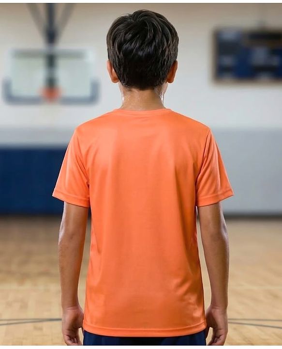 Pine Active Half Sleeves High Stretch T-Shirt Ball Print - Orange