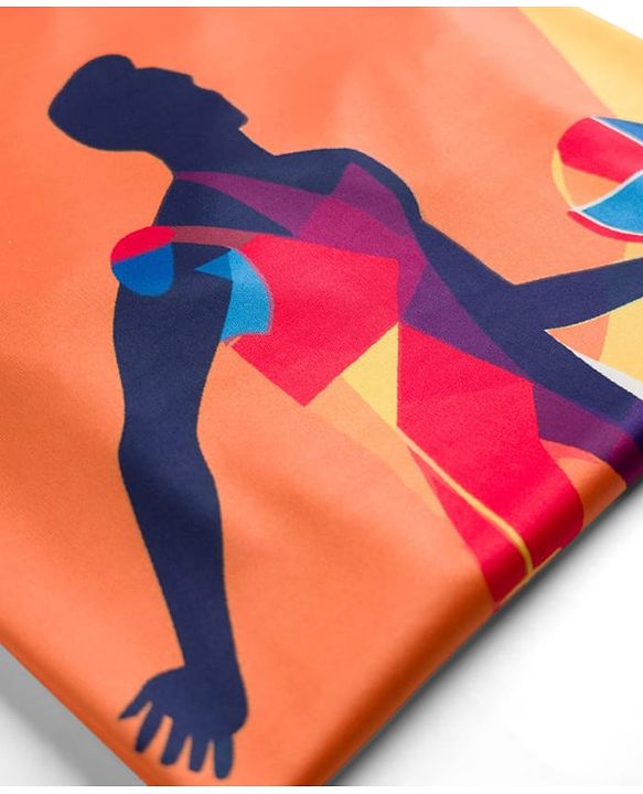 Pine Active Half Sleeves High Stretch T-Shirt Ball Print - Orange