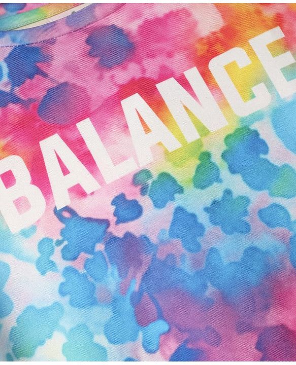 Pine Active  Half Sleeve High Stretch   T-Shirt with Water Colour Effect Text Print - Multicolor