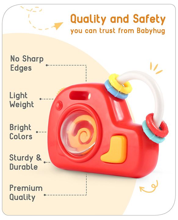 Babyhug Camera Shape Baby Rattle - Red