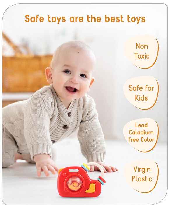 Babyhug Camera Shape Baby Rattle - Red