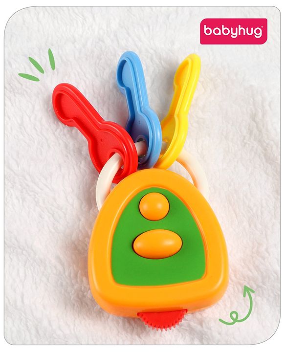 Babyhug Car Keys Shape Baby Rattle - Multicolour