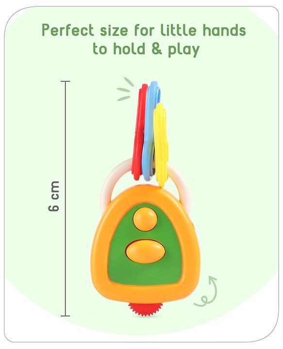 Babyhug Car Keys Shape Baby Rattle - Multicolour
