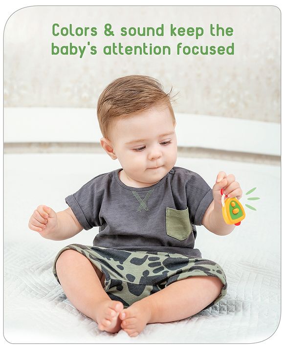 Babyhug Car Keys Shape Baby Rattle - Multicolour