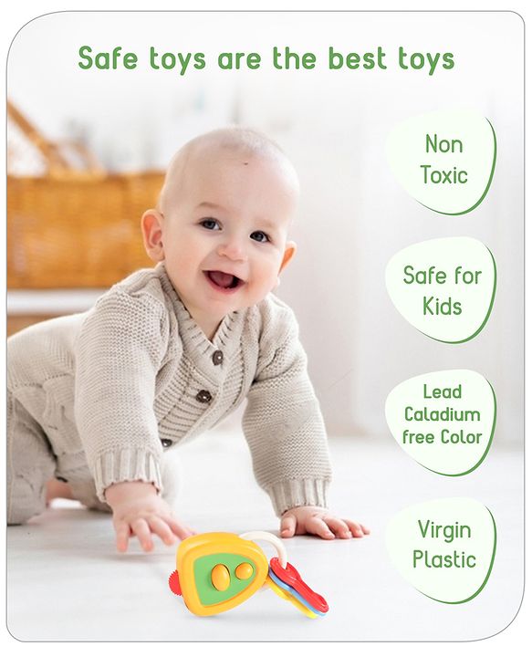 Babyhug Car Keys Shape Baby Rattle - Multicolour
